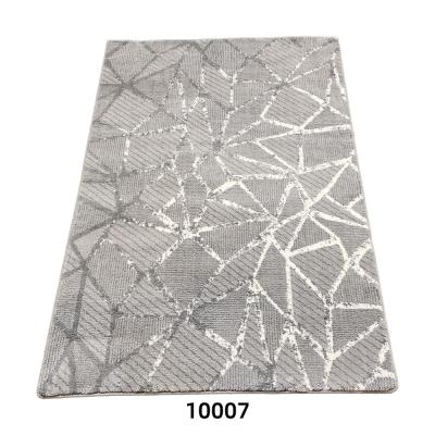 China Power washable loomed gold and gray marbleized design soft microfiber hand rug for sale