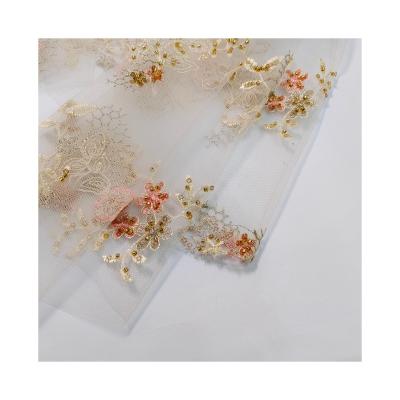 China Manufacturer Directly Sells European Handmade African Breathable Sequin Embroidery Lace American And Nigerian Beaded Fabric For Wedding Pair for sale