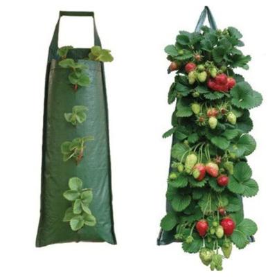 China Modern Garden Strawberry Tomato Hanging Grow Planter Bags Plant Pot Container Vertical Garden Hanging Plants Nonwoven Grow Bags for sale