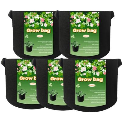 China Free Samples 5 Pack 1 Plant Fiber 2 3 5 7 10 15 25 30 100 Gallon Felt Grow Bags Thickened Fabric Pots With Handles for sale