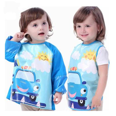 China Washable New foreign trade children's waterproof crystal velvet overalls easy to clean cartoon baby eat reverse dressing for sale