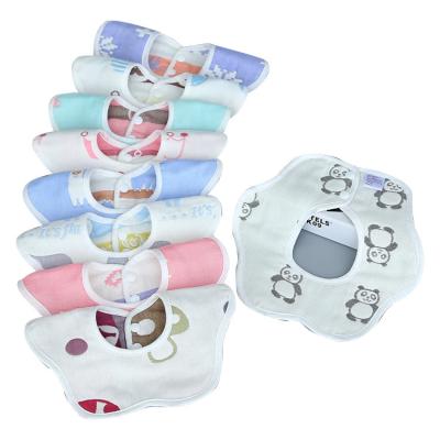 China Washable Saliva towel baby 360 degree waterproof bib bib mother and baby newborn children gauze petal mouth pocket for sale