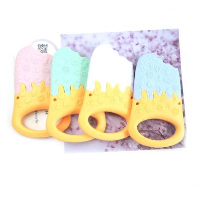 China Soft Toy Baby Teether Soft Donuts Silicone Chewing Toy Pacifier Ice Cream Baby Teether for sale