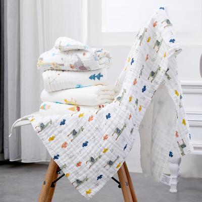 China Wholesales PORTABLE Cotton Printed Throw High Density Six-Layer Blanket Blanket For Baby for sale