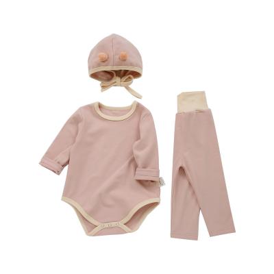 China Autumn Baby Pure Cotton Newborn Popular Body Rompers Infant Girl Baby Boy Clothes Cartoon Solid Color Baby Overalls Long Sleeve for sale