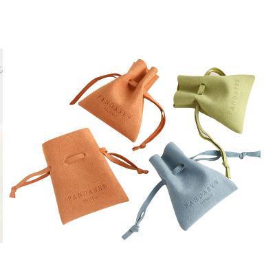 China High End Customized Single Recyclable Microfiber Drawstring Suede Jewelry Bag Gift Jewelry Bag for sale