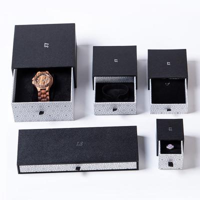 China New Customized Packaging Jewelry Storage Box Gift Watch Ring Bracelet Light Packaging Drawer Gift Paper Box And Decoration Jewelry for sale