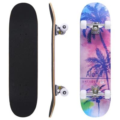 China Hot Selling Kid Long 7 Layers Maple Skateboard Board Colorful Printing Board For Youth for sale