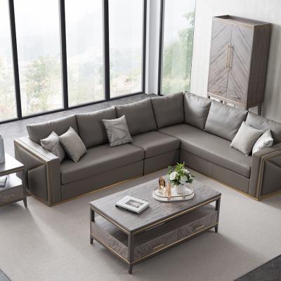 China Soft and comfortable Welliton style home hotel villa OEM ODM factory modern furniture L form couch living room sofa for sale