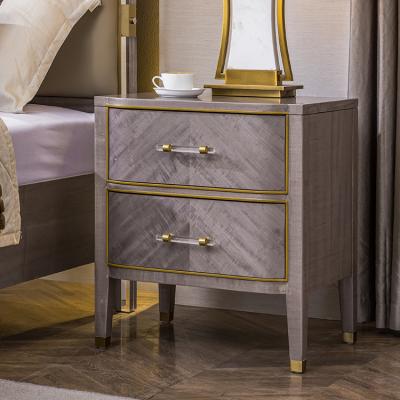 China Modern OEM Style Welliton Bedroom Furniture Drawer Cabinet Modern Wood Bedside Table for sale