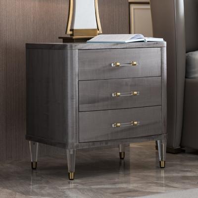 China Luxury Bedroom Furniture OEM Welliton Style Solid Wood Modern Bedside Table With Drawers for sale