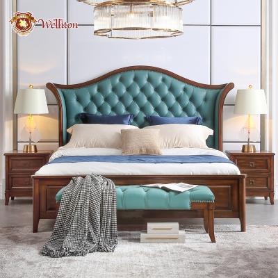 China A608-22 European style luxury royal classic European double bedroom furniture Welliton bed classic bed for sale