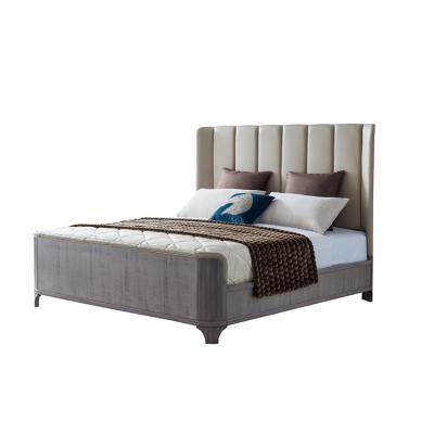 China Modern OEM Welliton Style Bedroom Furniture Luxury Leather King Queen Double Size Bed for sale