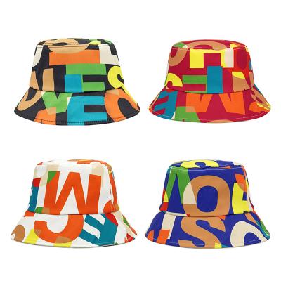 China New European and American Style Summer Letter Print Cotton Bucket Hats For Outdoor Lady Fashion Panama Hat Cap Hip Hop Fisherman Sun Protection Hat Men Women for sale