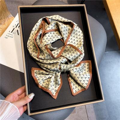 China Luxury Long Narrow Scarf Silk Skinny Women Fashion Hair Bands Ribbon Headband Bandana Wrist Bag Wraps Neck Scarves Ladies Foulard 2022 for sale