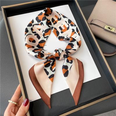 China Long 2022 Small Scarf 100x8cm Women Hair Bands Designer Ribbons Silk Scrunchies Female Accessories Lady Skinny Wrap Wrist Bag Scarfs for sale