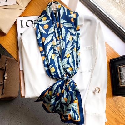 China Long 2022 Women Luxury Silk Skinny Headband Scarf Bag Scarves Small Ladies Wrist Wrap Headscarf Bandana Accessories for sale