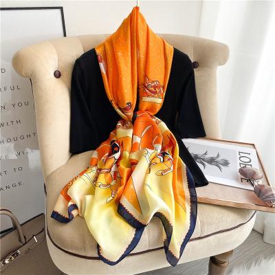 China Autumn Scarves Female Luxury Beach long shawls and wraps wholesale silk women's long lighter scarf stole Hijabs Headscarf 2022 for sale