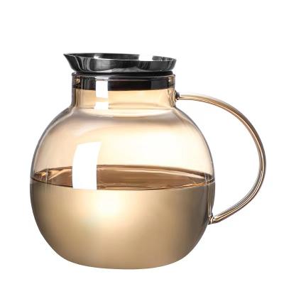 China Sustainable Nordic light luxury cold kettle large capacity high temperature resistant glass cold kettle home restaurant cold brew kettle for sale