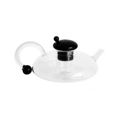 China Sustainable Household simple high borosilicate heat-resistant transparent glass flower teapot coffee pot coffee cup for sale