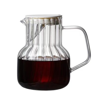 China Sustainable Hot sale glass coffee sharing pot with lid home coffee brewer cold brew coffee pot for sale