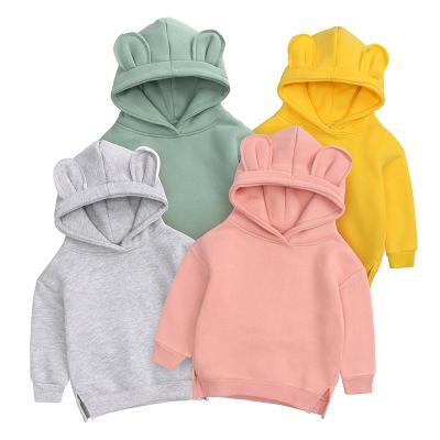 China Anti-Wrinkle Wholesale Children's Clothing Fleece Jacket Bear Ears Hooded Kids Hoodies for sale