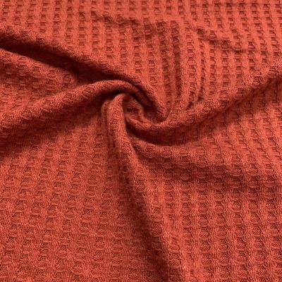 China 2021Organic Hot Selling 60%Poly 35%Rayon 5%Span Waffle Rib Knitted Fabric For Apparel and Garment Apparel for sale