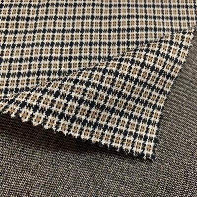 China New Design Breathable Fancy 70%Poly 25%Rayon 5%Span TR Check Knit Jacquard Fabric For Suits & Apparel & Garments for sale