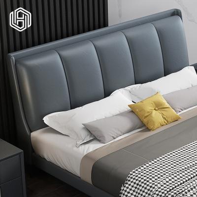 China HUIJUYOUPIN King Bed Frame Modern Fancy Expandable Hot Selling Modern Leather Bed for sale