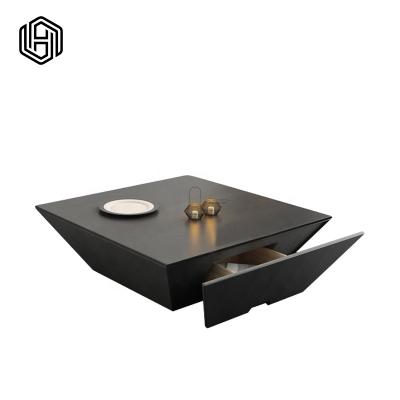 China Modern design small pedestal coffee table huijuyoupin small coffee table square modern living room furniture for sale