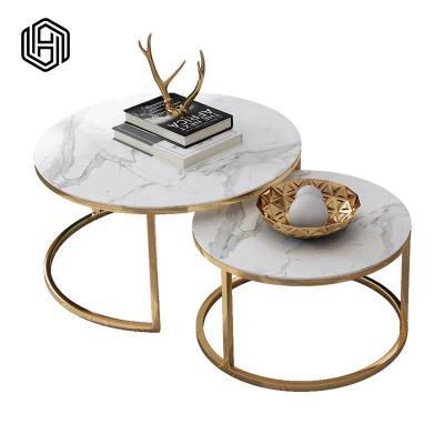 China High gloss coffee table huijuyoupin Nordic minimalist wrought iron marble coffee table Foshan for sale