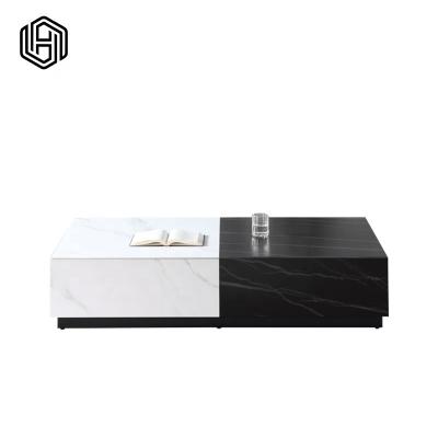 China huijuyoupin minimalist marble coffee table sets living room high fashion living room metal top coffee table for sale