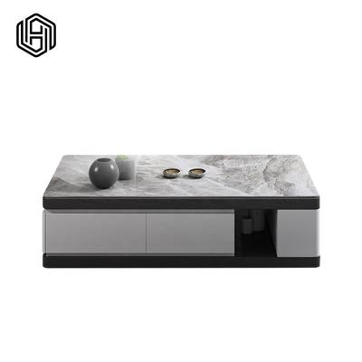 China 2021 modern coffee table minimalist modern square wood coffee table huijuyoupin luxury black coffee table for sale