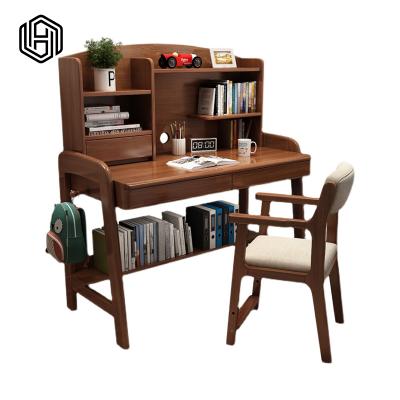 China (Size) HUI Adjustable JU YOU PINE Solid Wood Desk Shelf Family Student Desk Simple Bedroom for sale