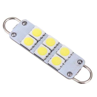 China 44mm 563 Festoon 6SMD LED Bulbs 562 Fit RL4410 567 211-2 212-2 214-2 Interior Light For Car Dome Card Door Courtesy License Light 44(mm) for sale