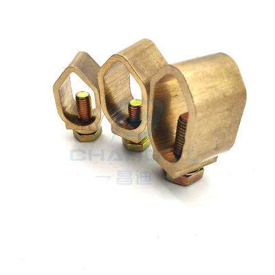 China Brass A-Type Earth Rod Clamp for Connecting 3/4 Rods and Cable Conductors for sale