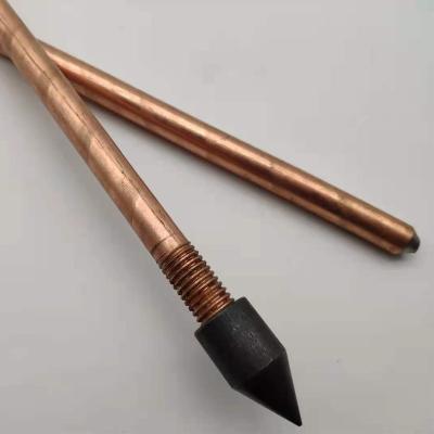 China Electroplating Copper Clad Earth Rod for Grounding System with Pointed or Threaded Head for sale