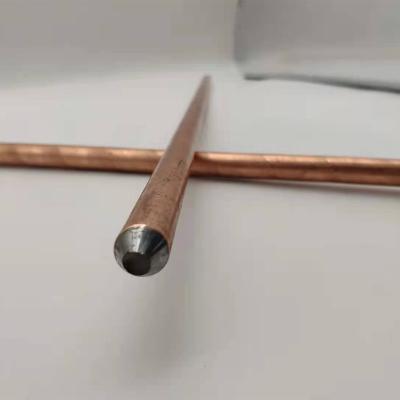 China Continuous Casting Copper Clad Earth Rod for Grounding System with Pointed Head Type for sale