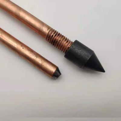 China High Quality Copper Clad Earth Rod for Grounding System with Threaded Head Type for sale