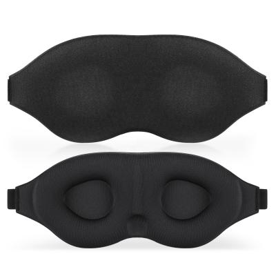 China Comfortable Black Custom Foam Contoured Eye Mask Travel 3d Memory Eyemask Eye Care Protection 3d Eye Mask For Sleeping for sale