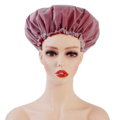 China Sustainable Hot Sale Factory Direct Adjustable Satin Lined Designer Shower Cap Long Extra Wide Customize Shower Cap Waterproof for sale