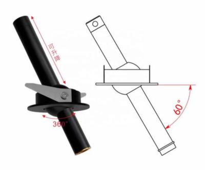 China Modern GUPO Recessed Cut 40mm 220V 2W Mini Lights Adjustable Rotating Cabinet Led Anti-glare Led Light for sale