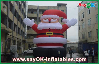 China Inflatable Holiday Decorations 8m Height Red Big Christmas Santa Claus With Oxford Cloth for sale