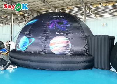 China 6m Printed Inflatable Planetarium Black Projection Dome Tent For Science Display for sale