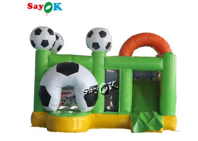 China Green Small Football Jumper Inflatable Bounce Soccer Bouncer Slide Combo for sale