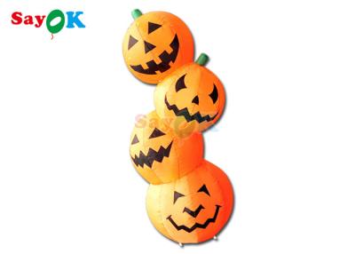 China PVC Inflatable Halloween Decoration 4.9ft Pumpkin Shape LED Blown Up Model for sale