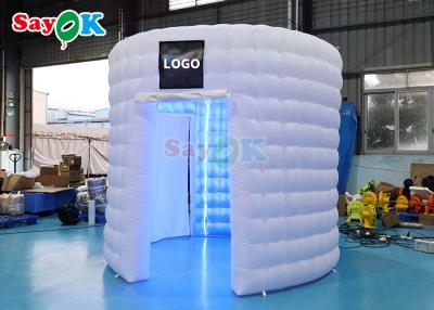 China Custom Inflatable Photo Booth For Birthday Party Blow Up Led 360 Photo Booth Enclosure White Dome for sale