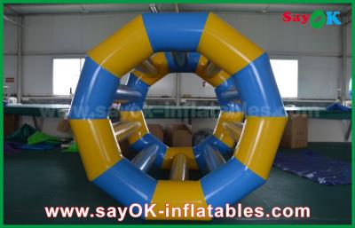 China Túnel de água inflável Amarelo / Azul Engraçado Rolando Brinquedos Infláveis de Água Brinquedos de piscina infláveis para parque aquático à venda