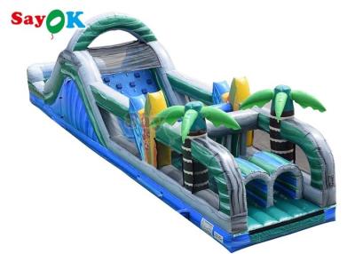 China 48ft Interactive Inflatable Obstacle Course Funny Bouncy House Inftable For Party Events for sale