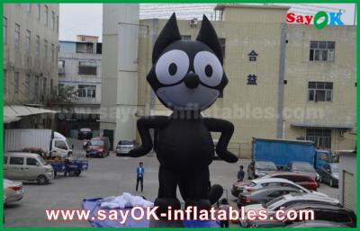 China Inflatable Advertising Characters 6mH Oxford Cloth Black Inflatable Cartoon Characters , Inflatable Cat for sale